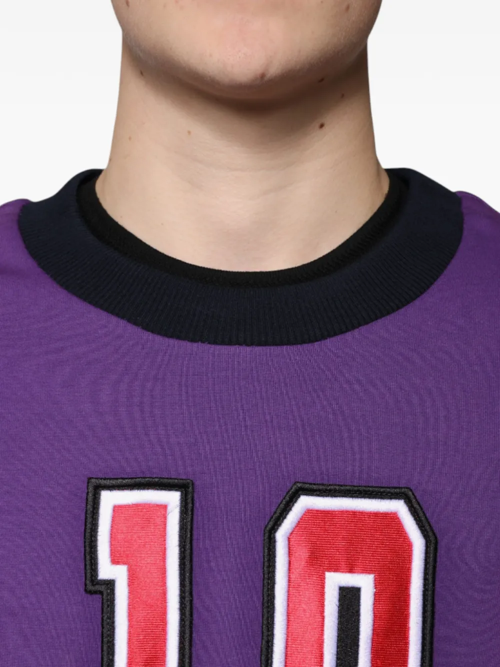 Dolce & Gabbana Trui met colourblocking en patch Paars
