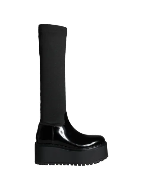 Dolce & Gabbana patent leather knit boots