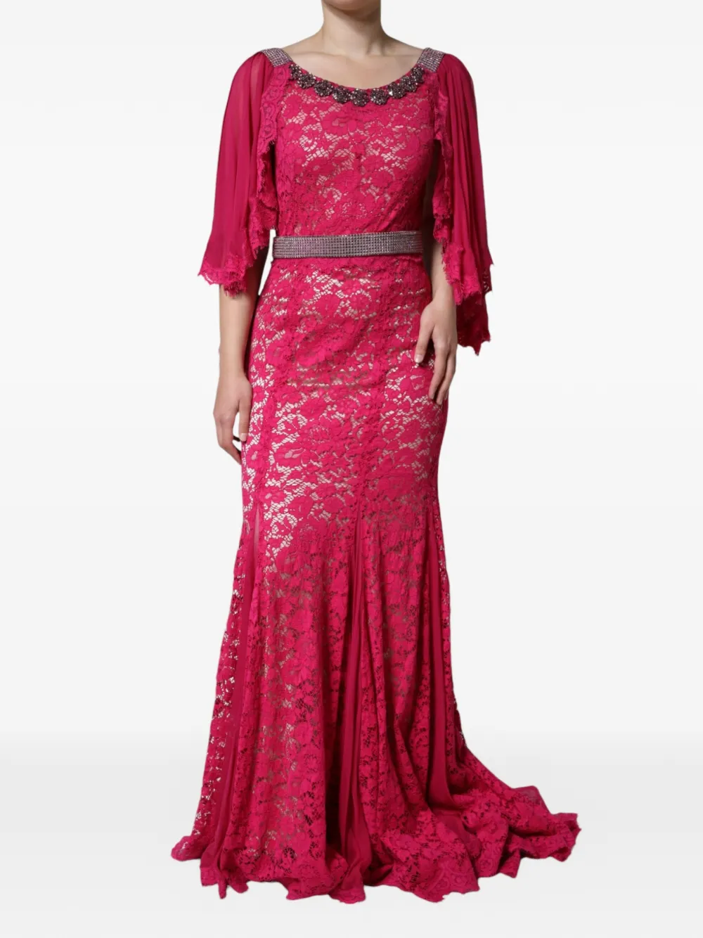 Dolce & Gabbana Abito lungo in pizzo - Rosa