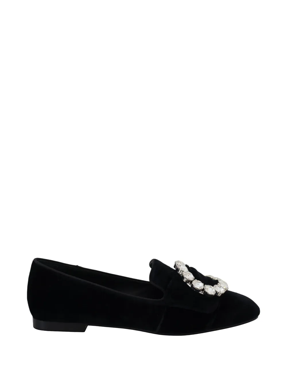 Dolce & Gabbana Mocassini in velluto con cristalli - Nero