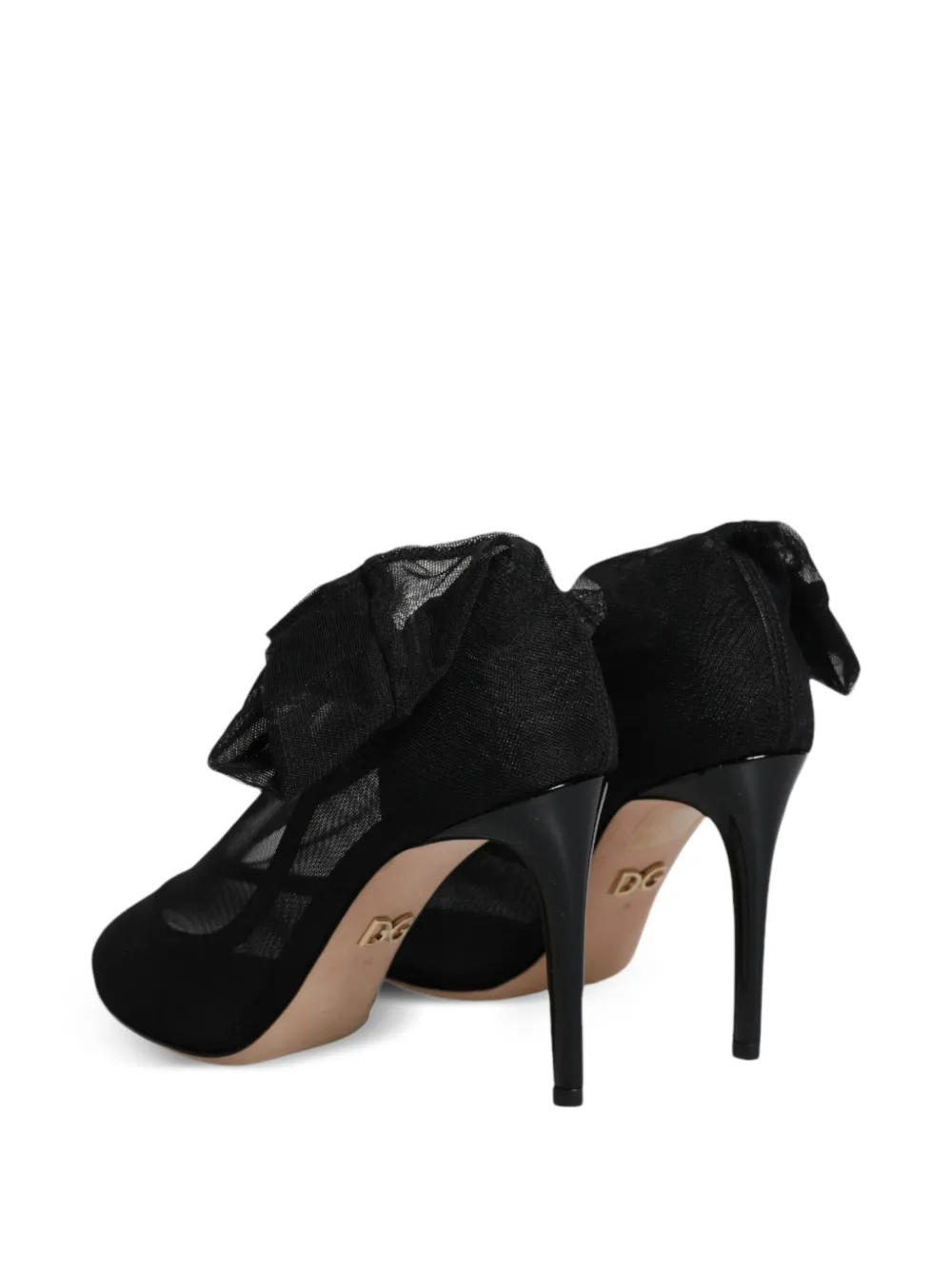 Dolce & Gabbana Enkellaarzen met mesh Zwart