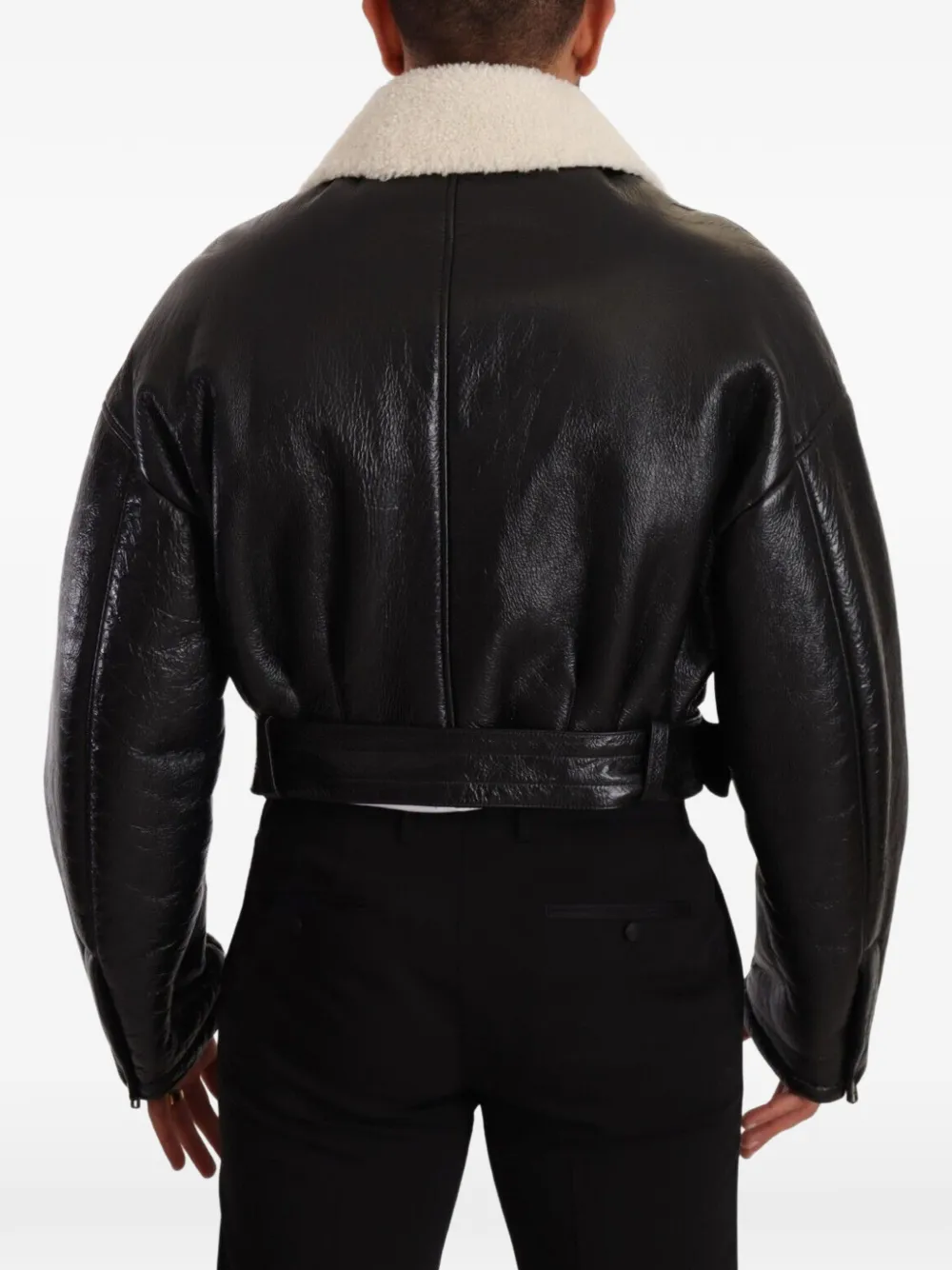 Dolce & Gabbana Lammy jack met ceintuur Zwart