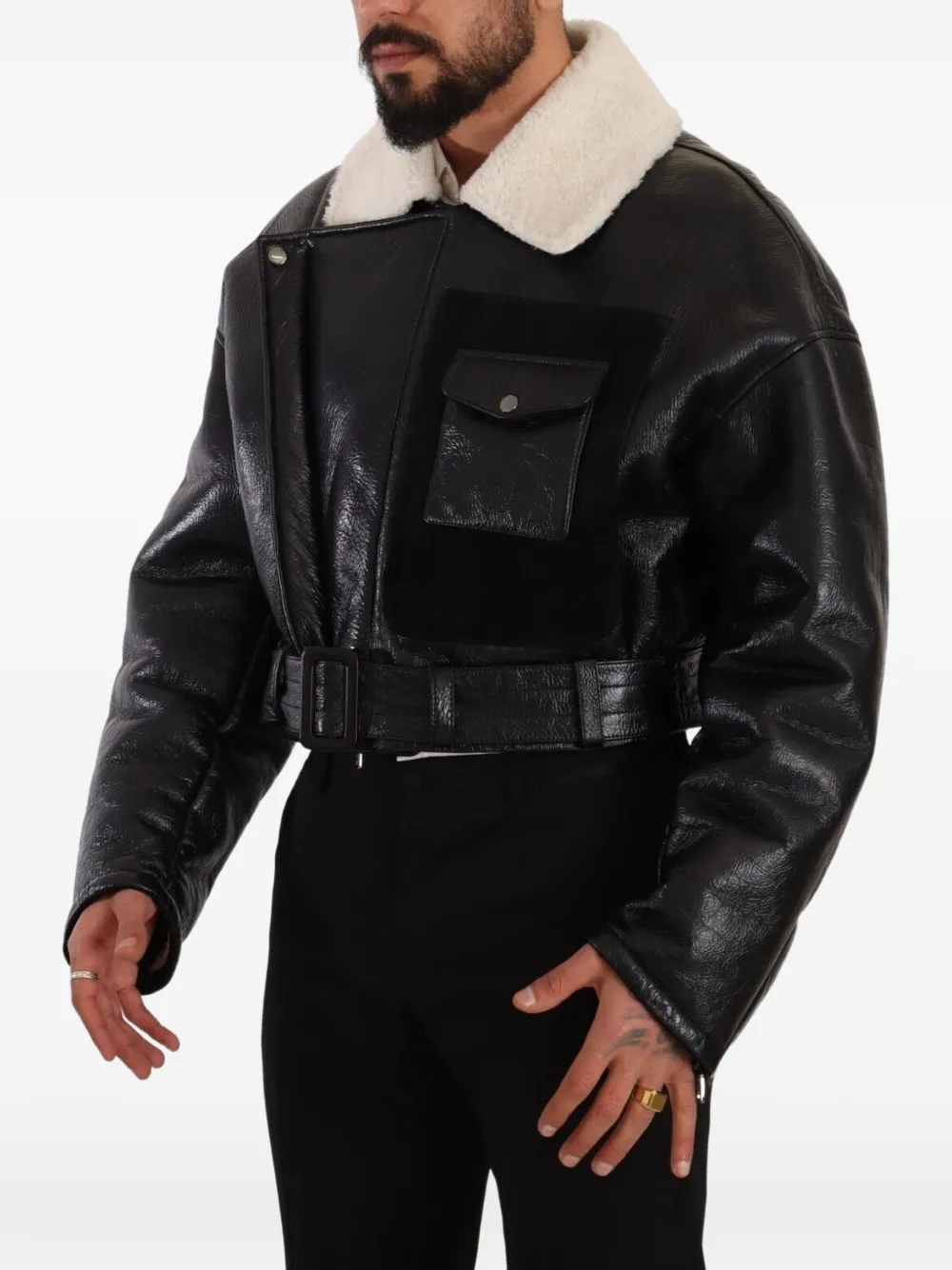 Dolce & Gabbana Lammy jack met ceintuur Zwart