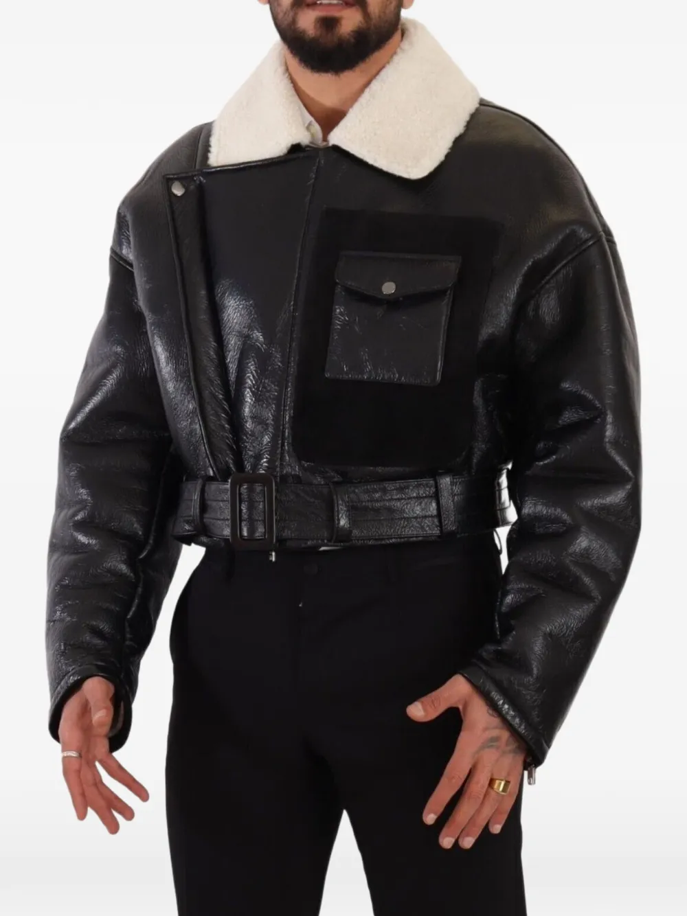 Dolce & Gabbana Lammy jack met ceintuur Zwart