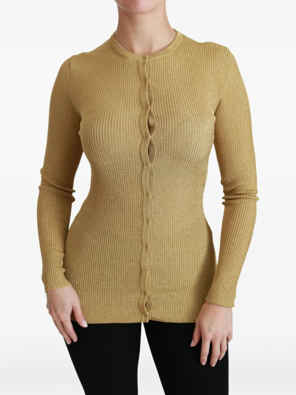 Dolce & Gabbana Cardigan in maglia a coste - Oro