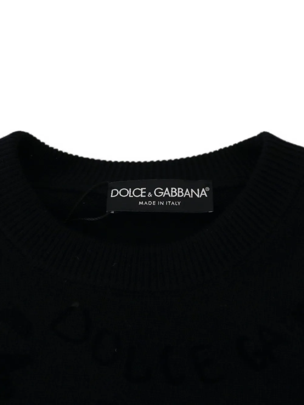 Dolce & Gabbana Wollen trui met reliëf Zwart