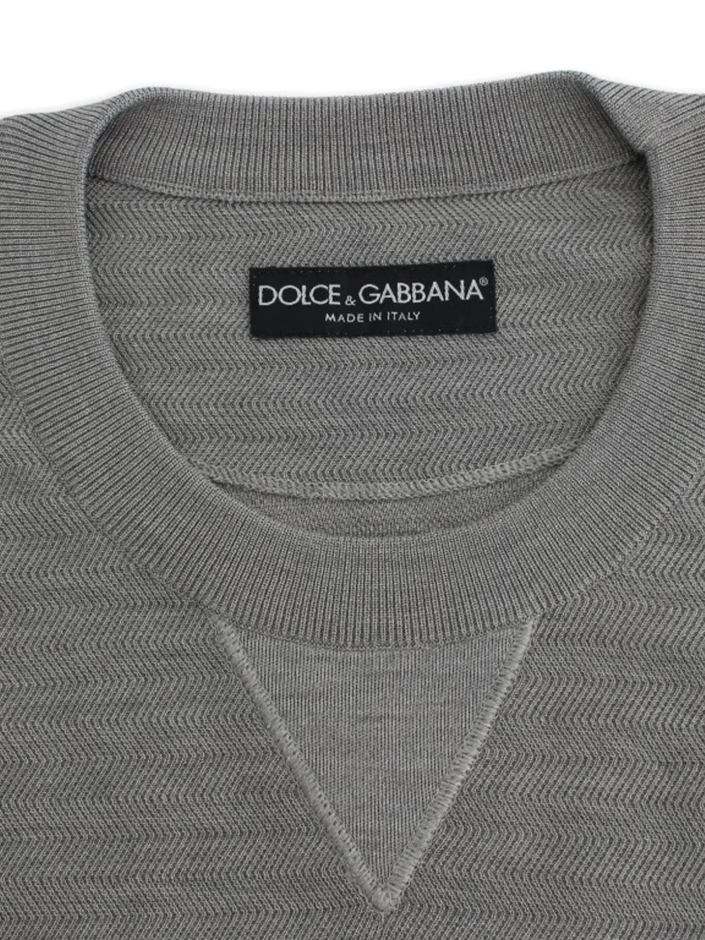 Dolce & Gabbana Trui met ronde hals en chevron streep Grijs