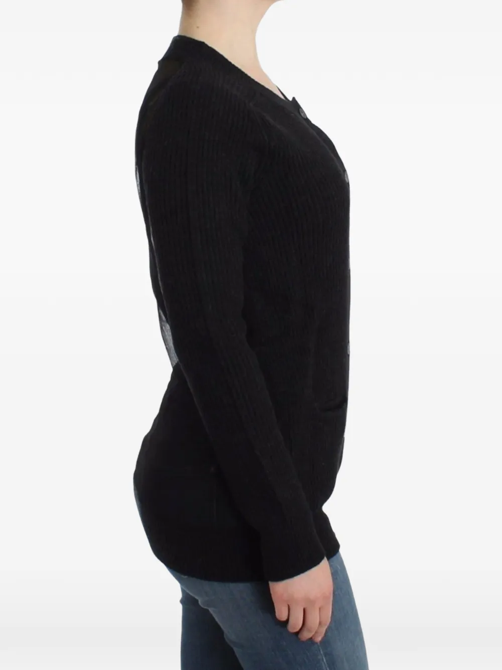 John Galliano Ribgebreid vest Zwart