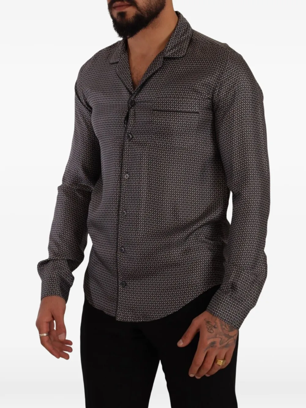 Dolce & Gabbana Zijden pyjama met geometrisch patroon Grijs