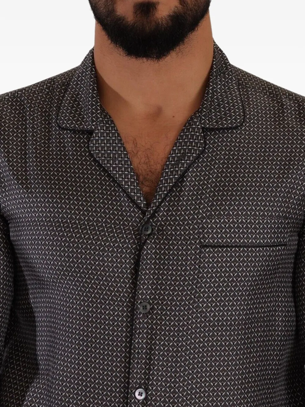 Dolce & Gabbana Zijden pyjama met geometrisch patroon Grijs