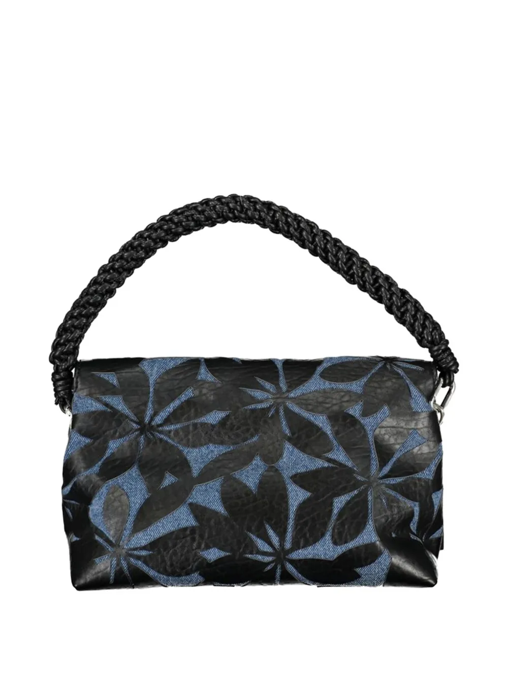 Desigual shopper met gevlochten handgreep en bloemenprint Zwart