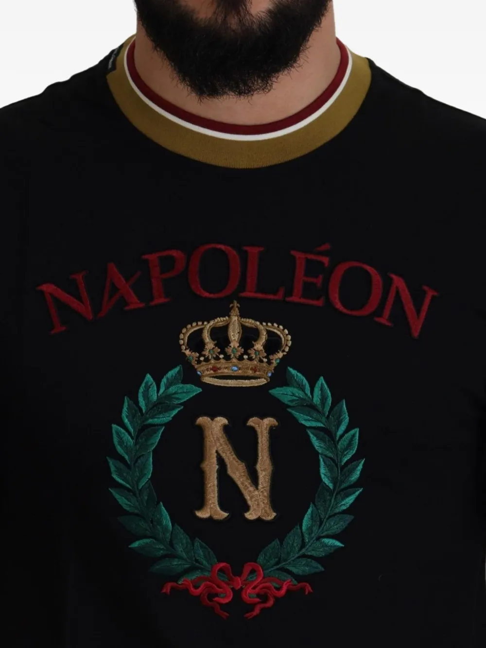 Dolce & Gabbana Katoenen T-shirt met borduurwerk Zwart