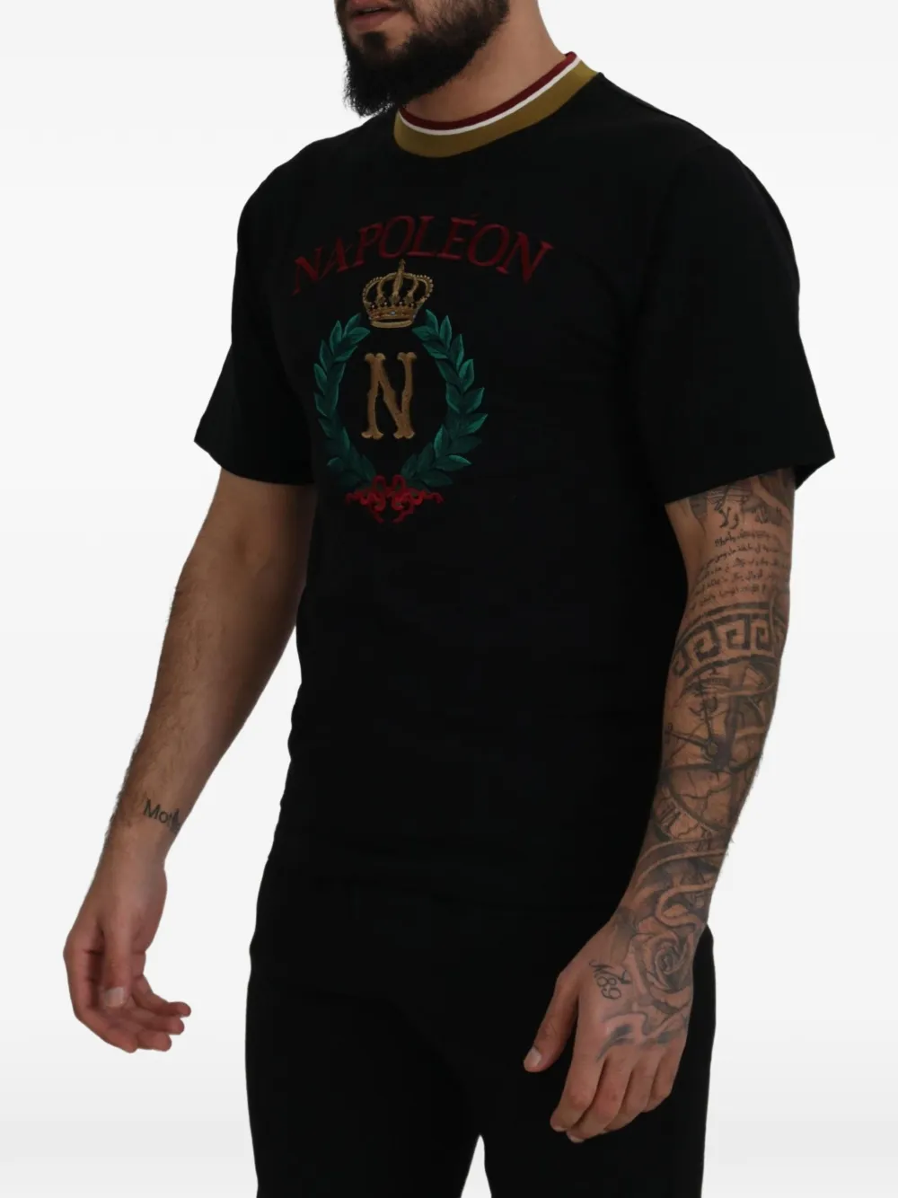 Dolce & Gabbana Katoenen T-shirt met borduurwerk Zwart