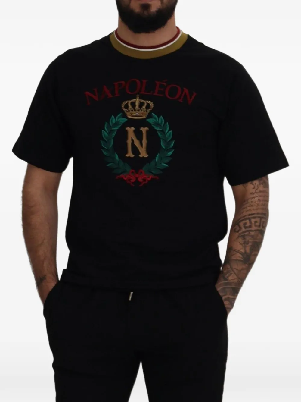 Dolce & Gabbana Katoenen T-shirt met borduurwerk Zwart