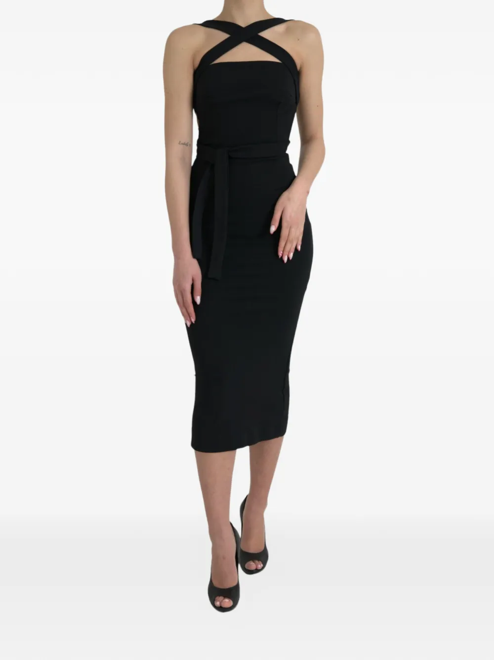Dolce & Gabbana Abito con scollo all'americana - Nero