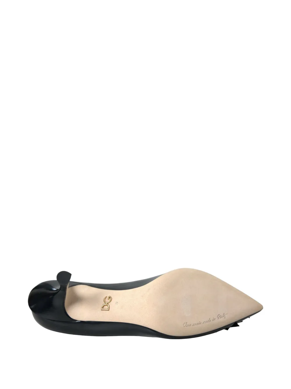 Dolce & Gabbana patch-embellished leather heeled pumps Zwart