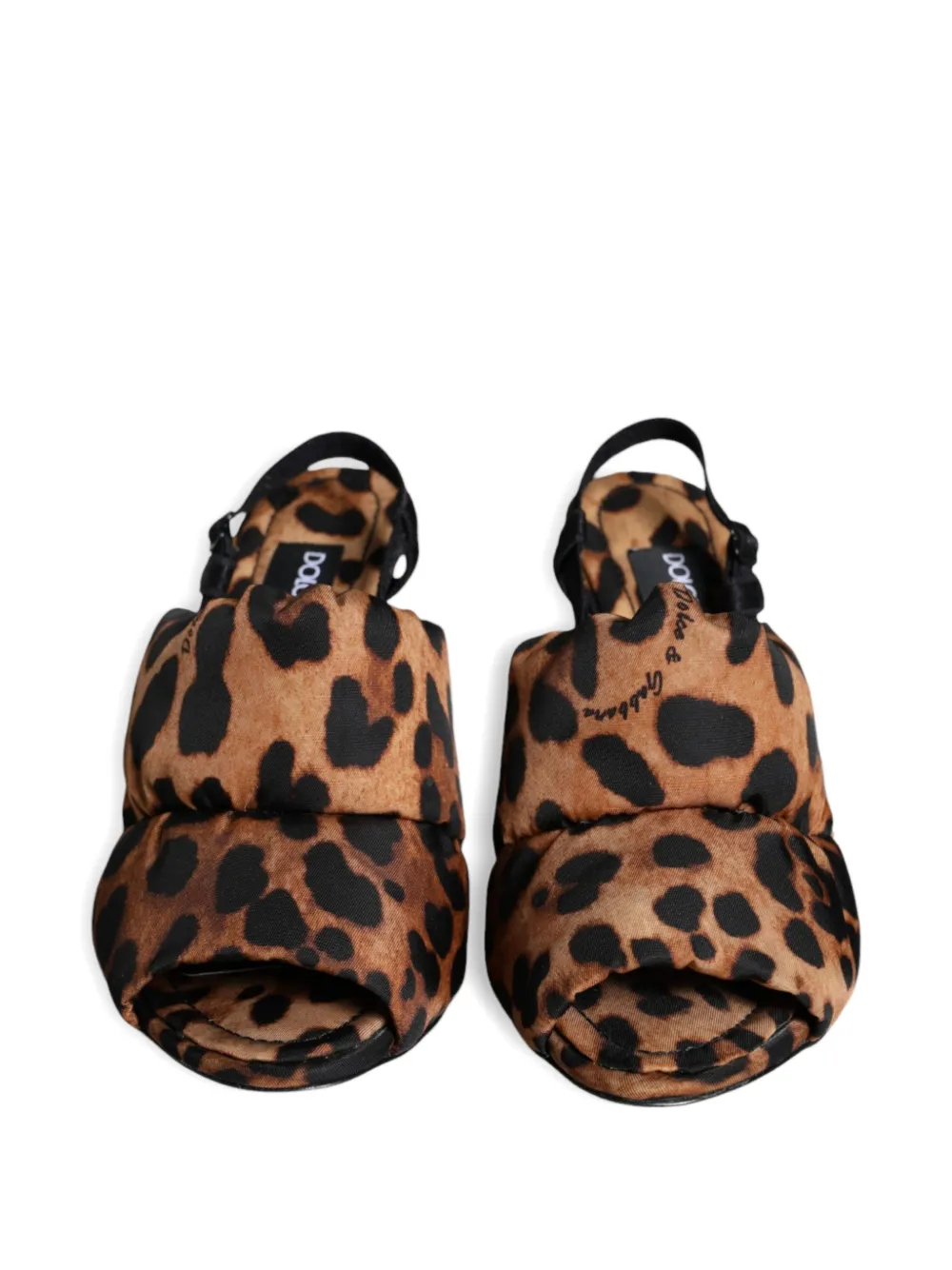 Dolce & Gabbana Keira gewatteerde sandalen met luipaardprint Bruin