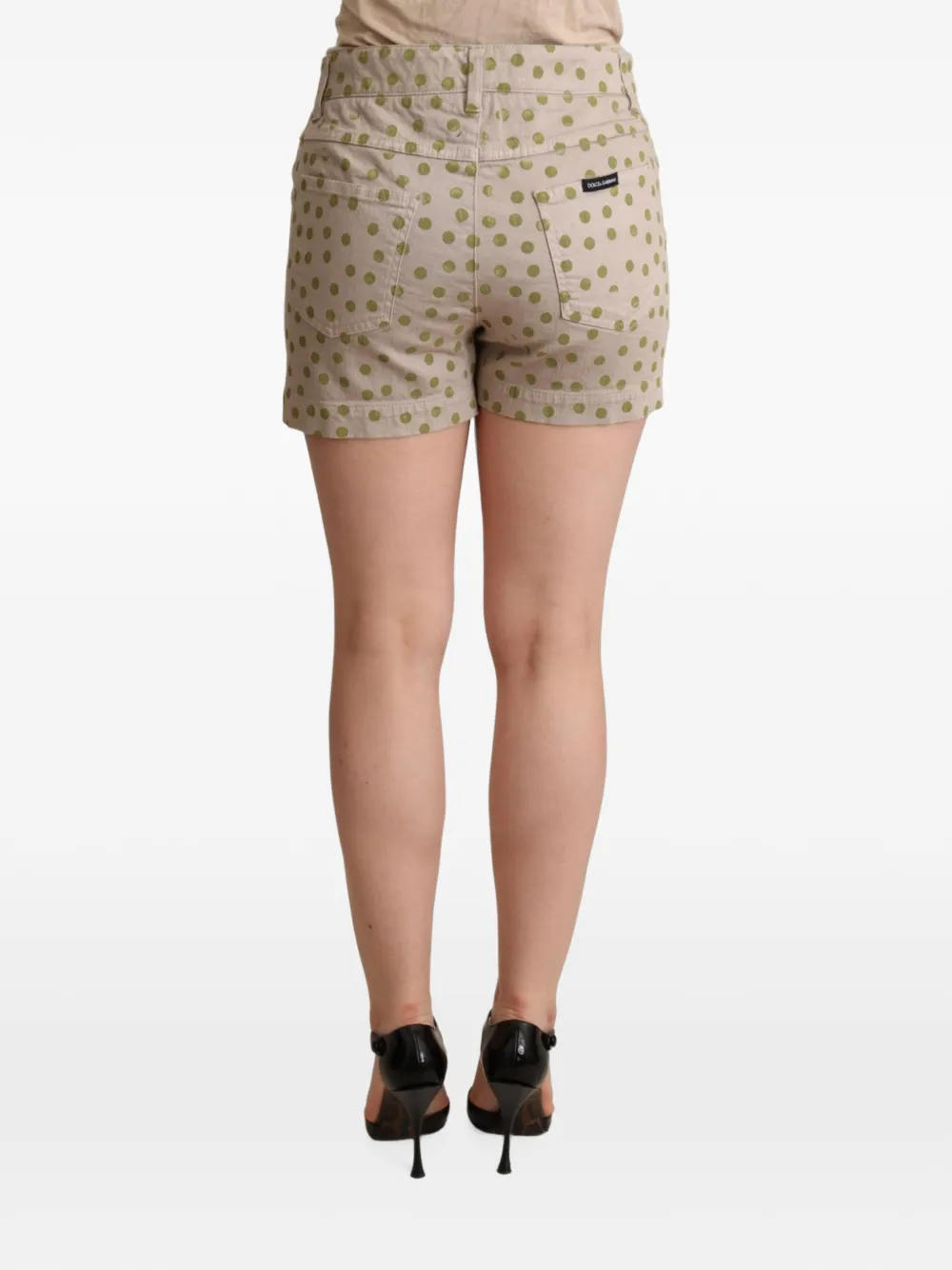 Dolce & Gabbana Shorts met stippen en vijf zakken Beige