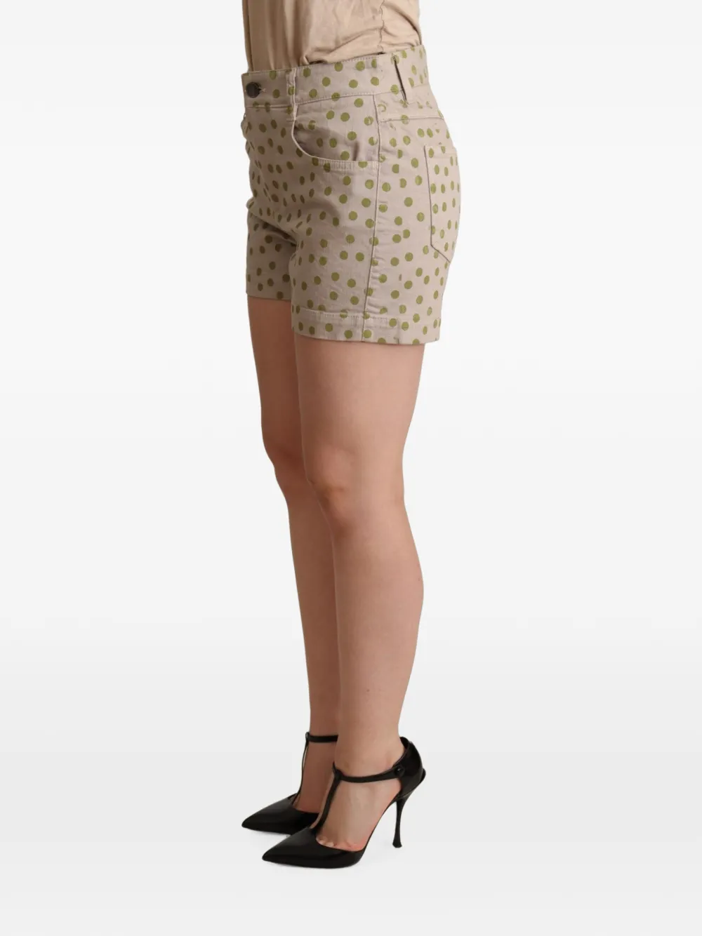Dolce & Gabbana Shorts met stippen en vijf zakken Beige