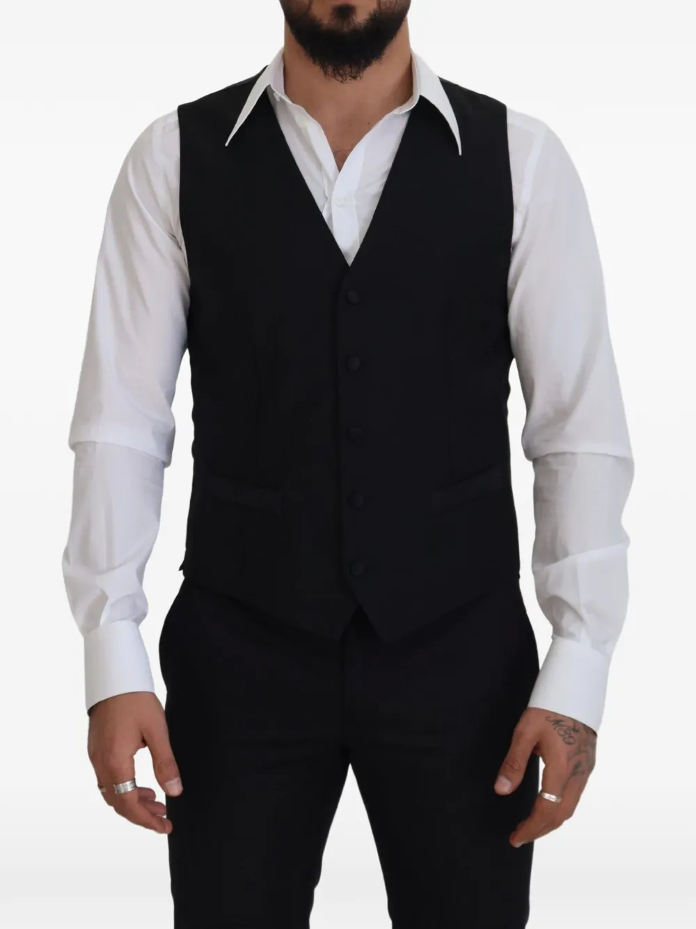 Dolce & Gabbana Gilet con bottoni e scollo a V - Nero