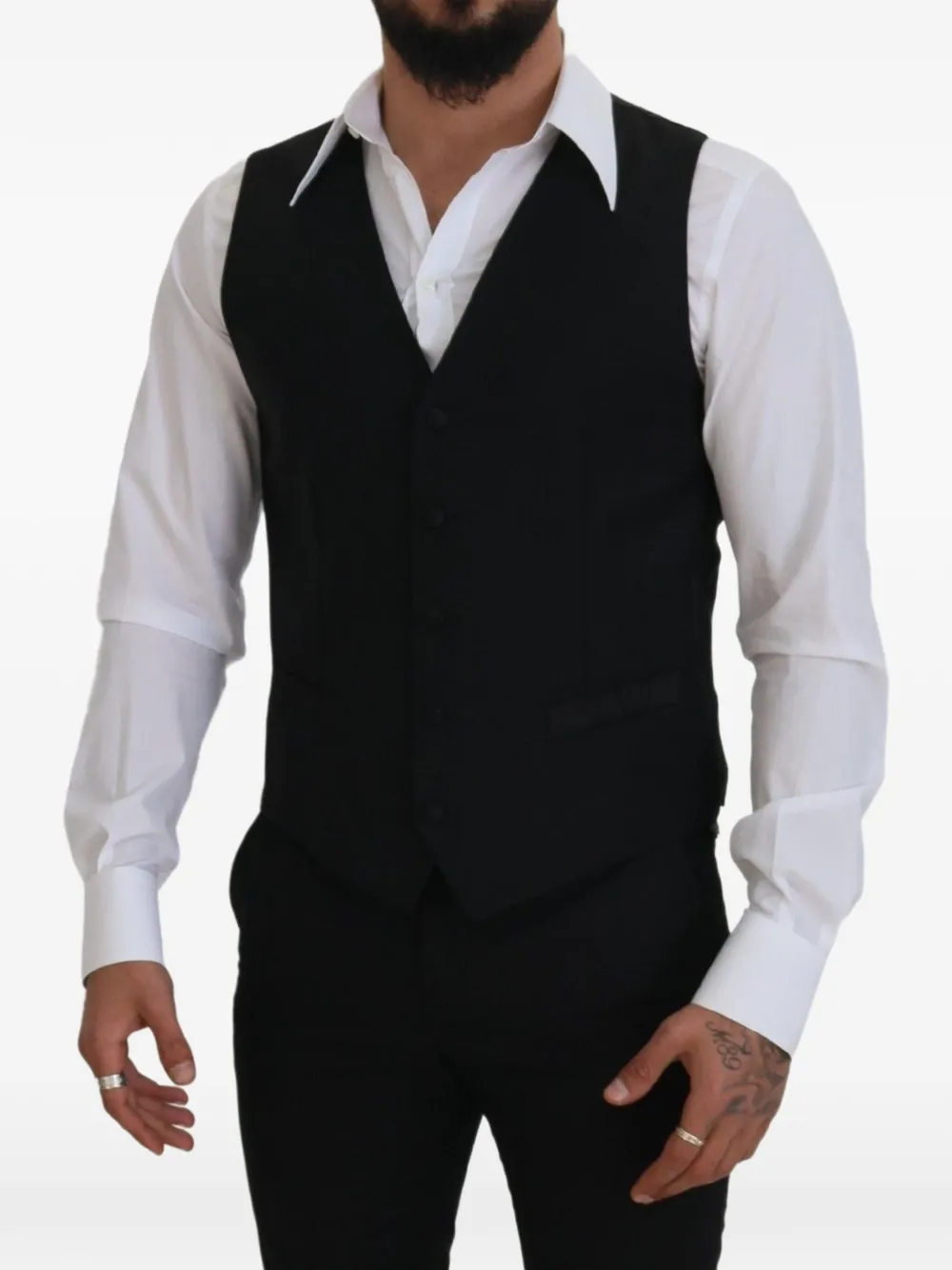 Dolce & Gabbana Gilet met V-hals en knopen Zwart