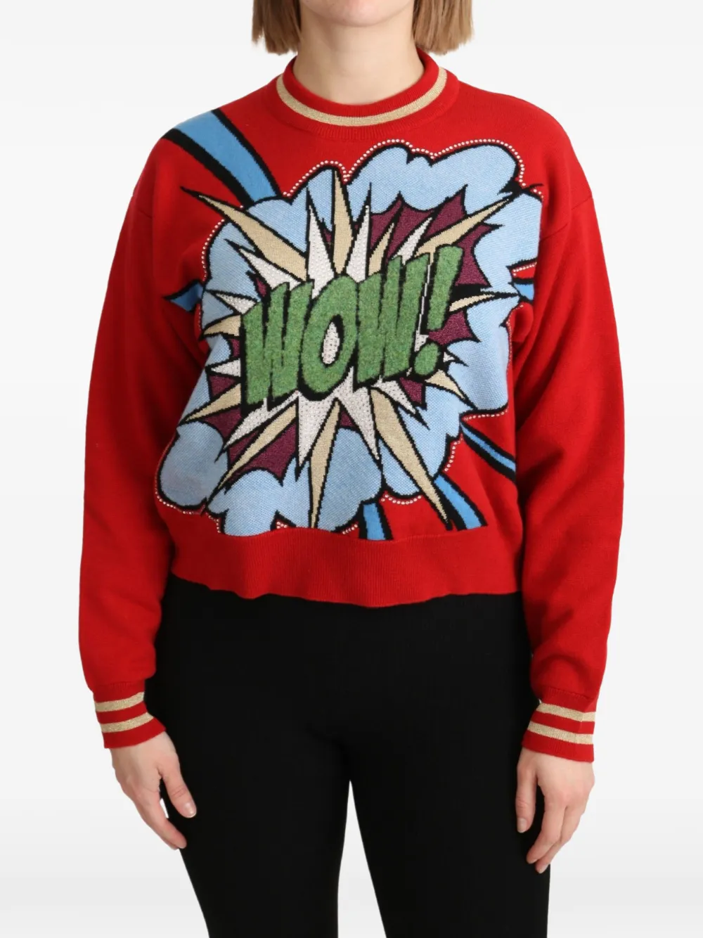Dolce & Gabbana Maglione con strass - Rosso
