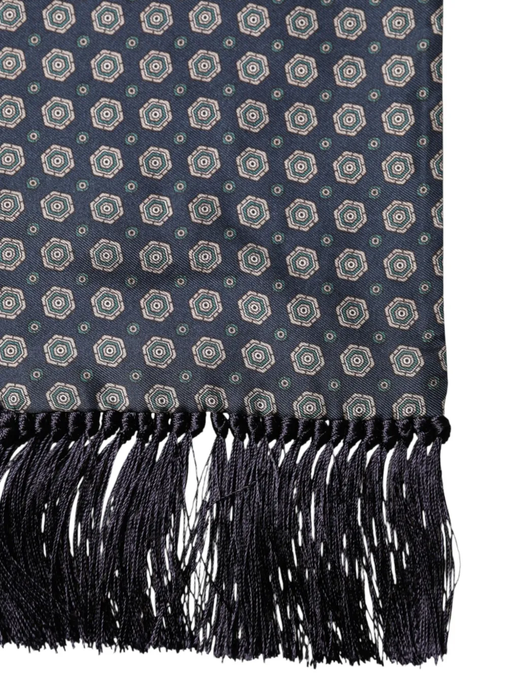 Dolce & Gabbana Sjaal met geometrische print en franje Blauw