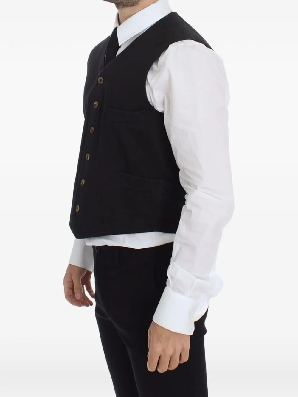 Dolce & Gabbana Gilet met V-hals en knopen Zwart