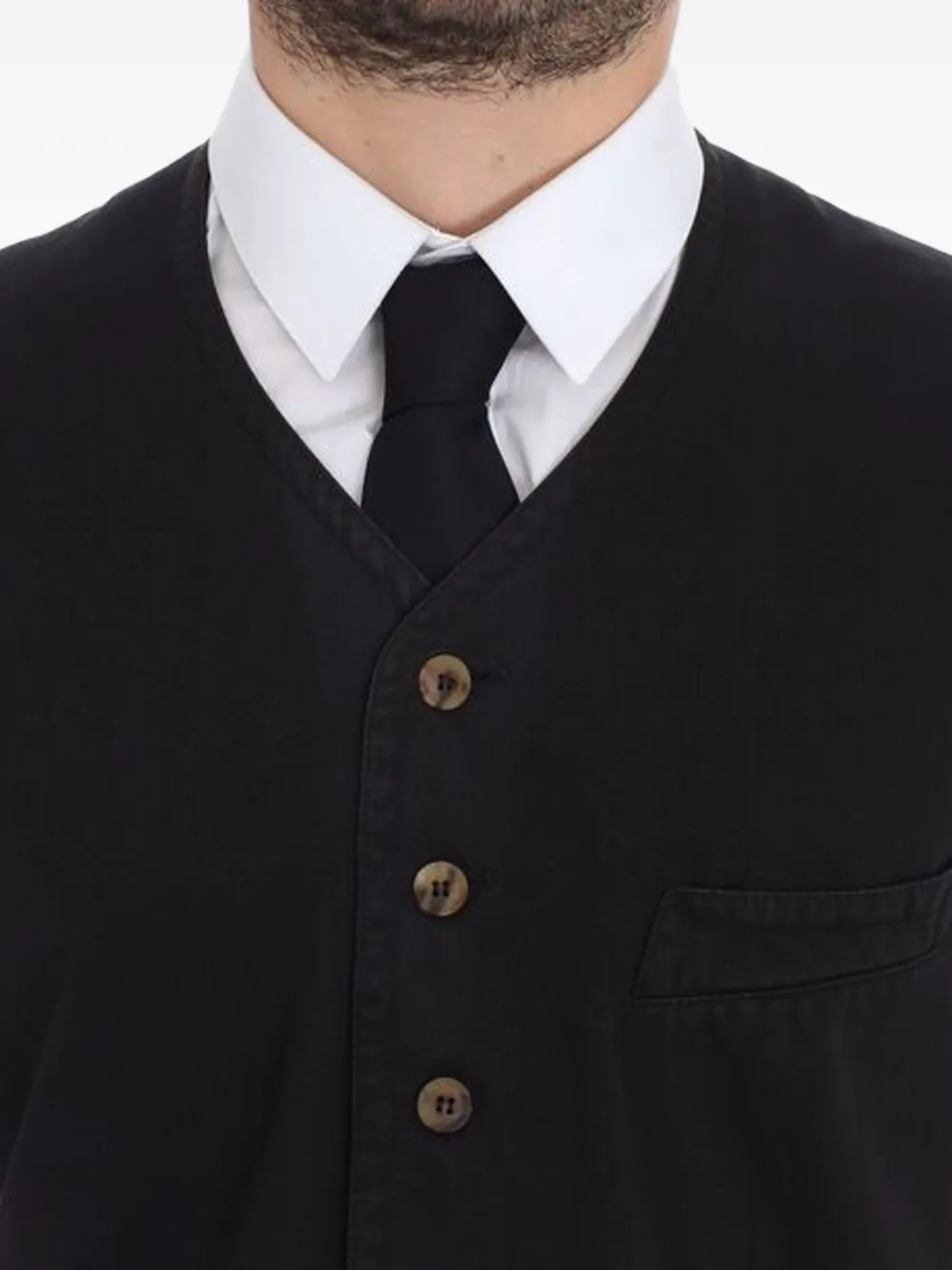 Dolce & Gabbana Gilet met V-hals en knopen Zwart