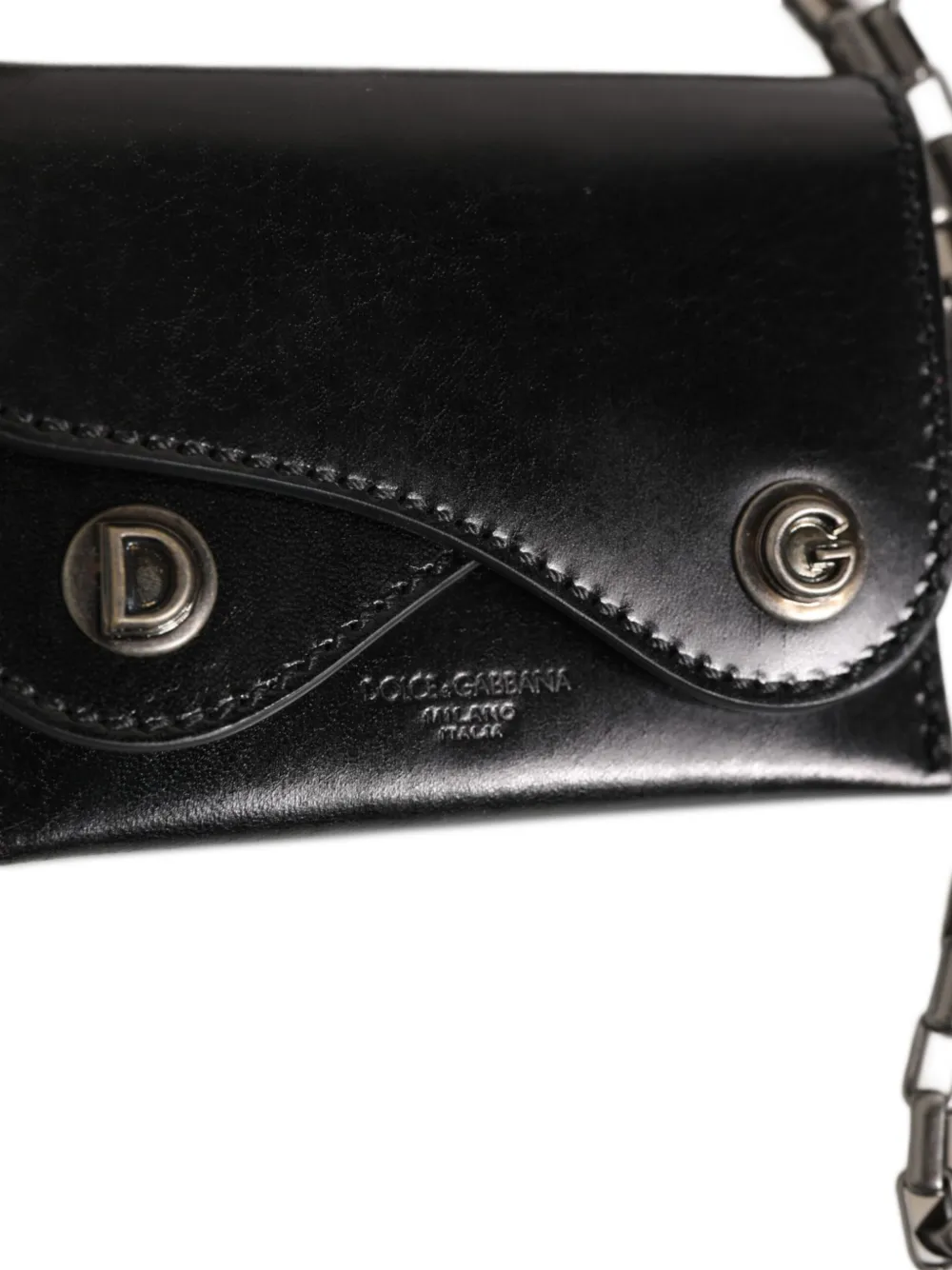 Dolce & Gabbana Portemonnee met kettingband en DG-logo Zwart