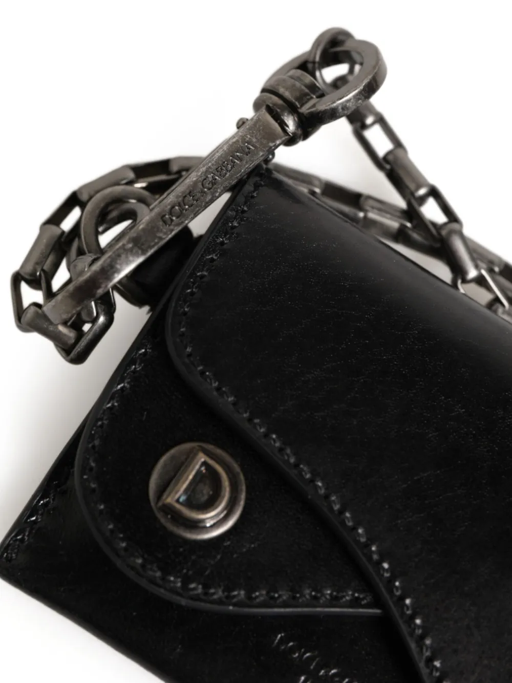 Dolce & Gabbana Portemonnee met kettingband en DG-logo Zwart