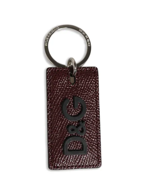 Dolce & Gabbana logo-plaque leather keychain