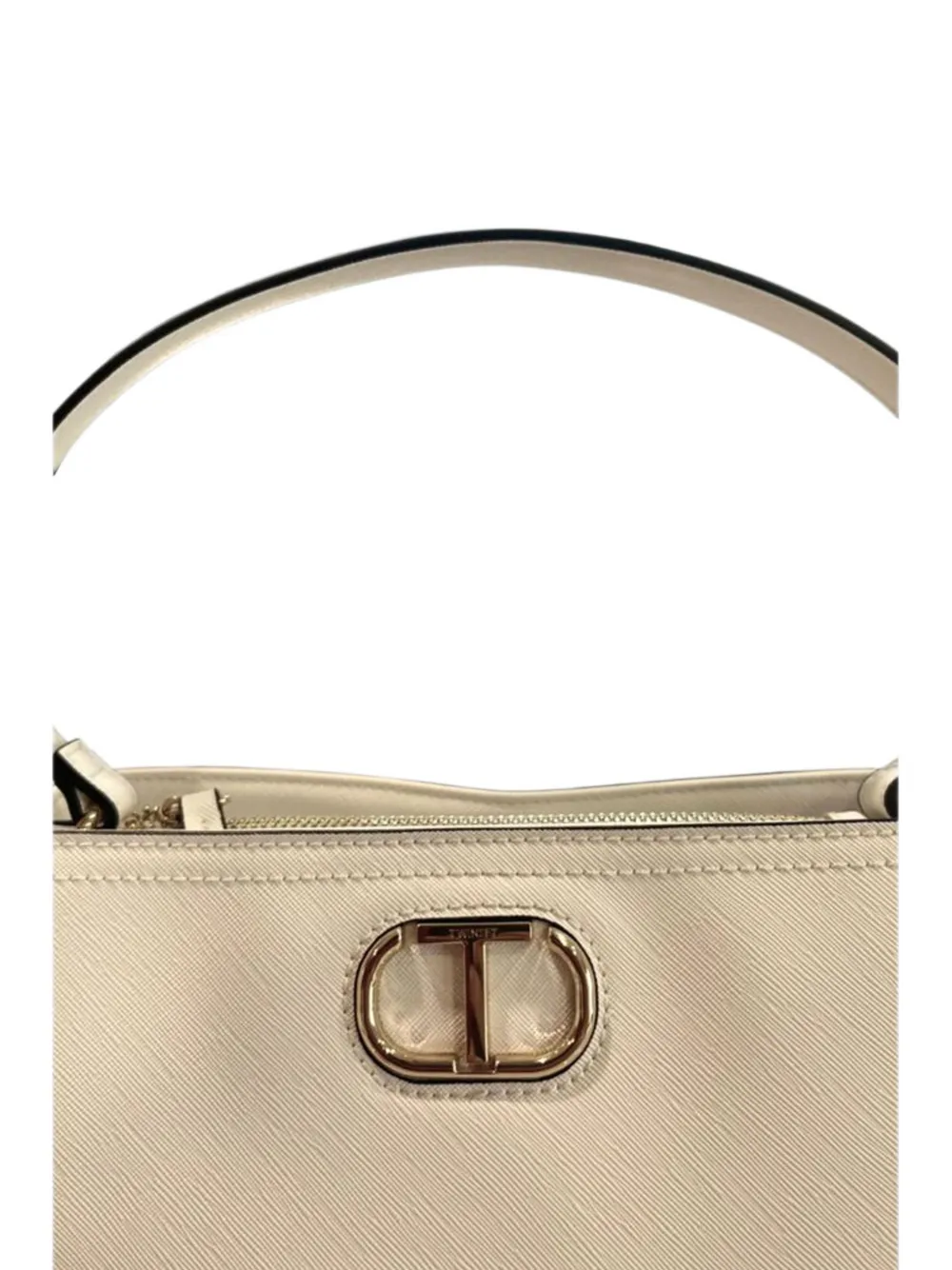 TWINSET Schoudertas met logoplakkaat Beige