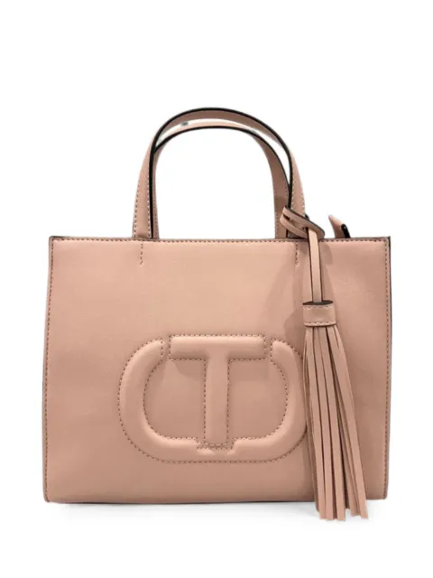 TWINSET bolsa de hombro con logo en relieve y detalle de borlas