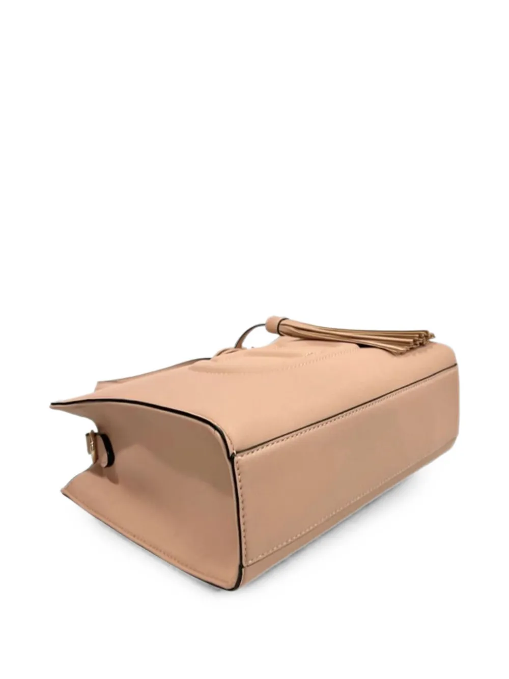 TWINSET Schoudertas met logo-reliëf en kwastje Beige