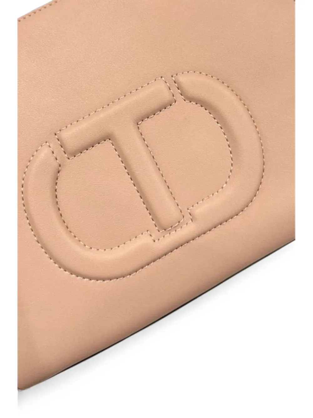 TWINSET Schoudertas met logo-reliëf en kwastje Beige