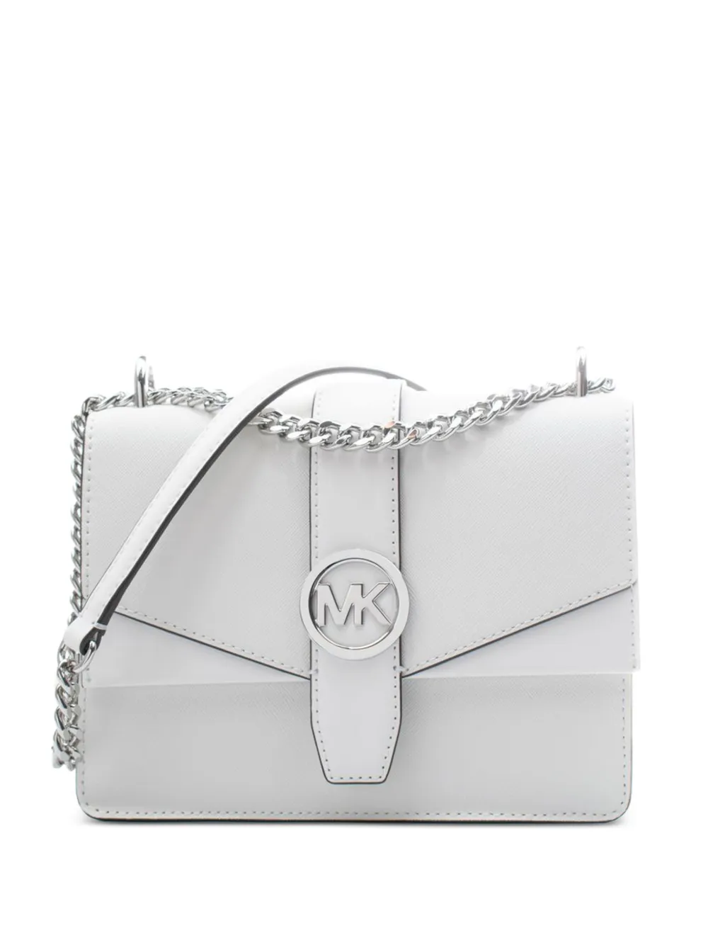 Michael Kors Borsa a spalla con placca logo - Bianco