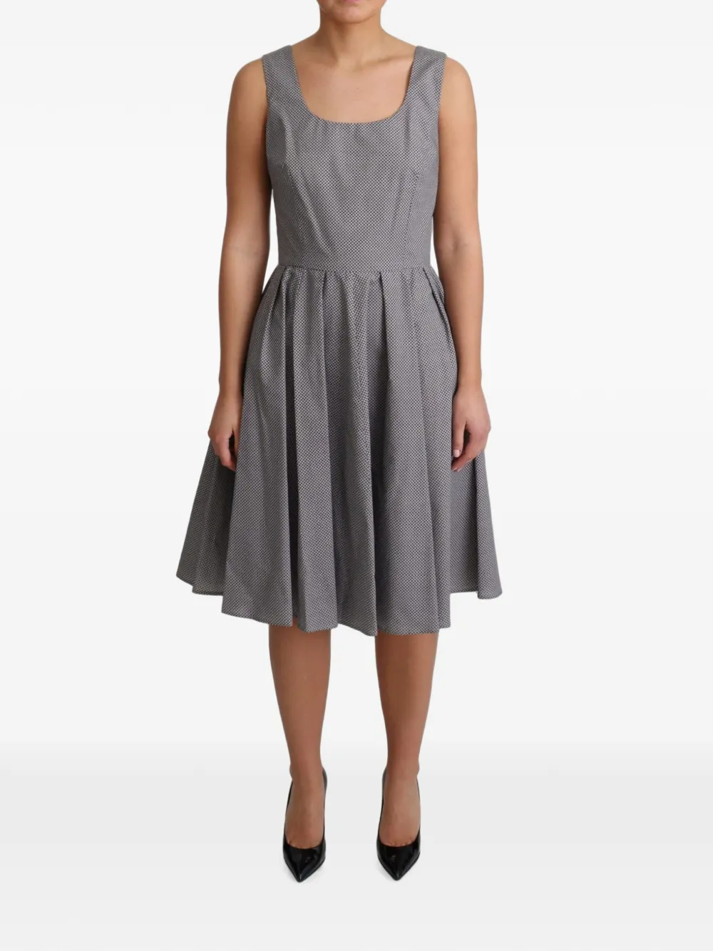 Dolce & Gabbana Abito midi con motivo geometrico - Blu
