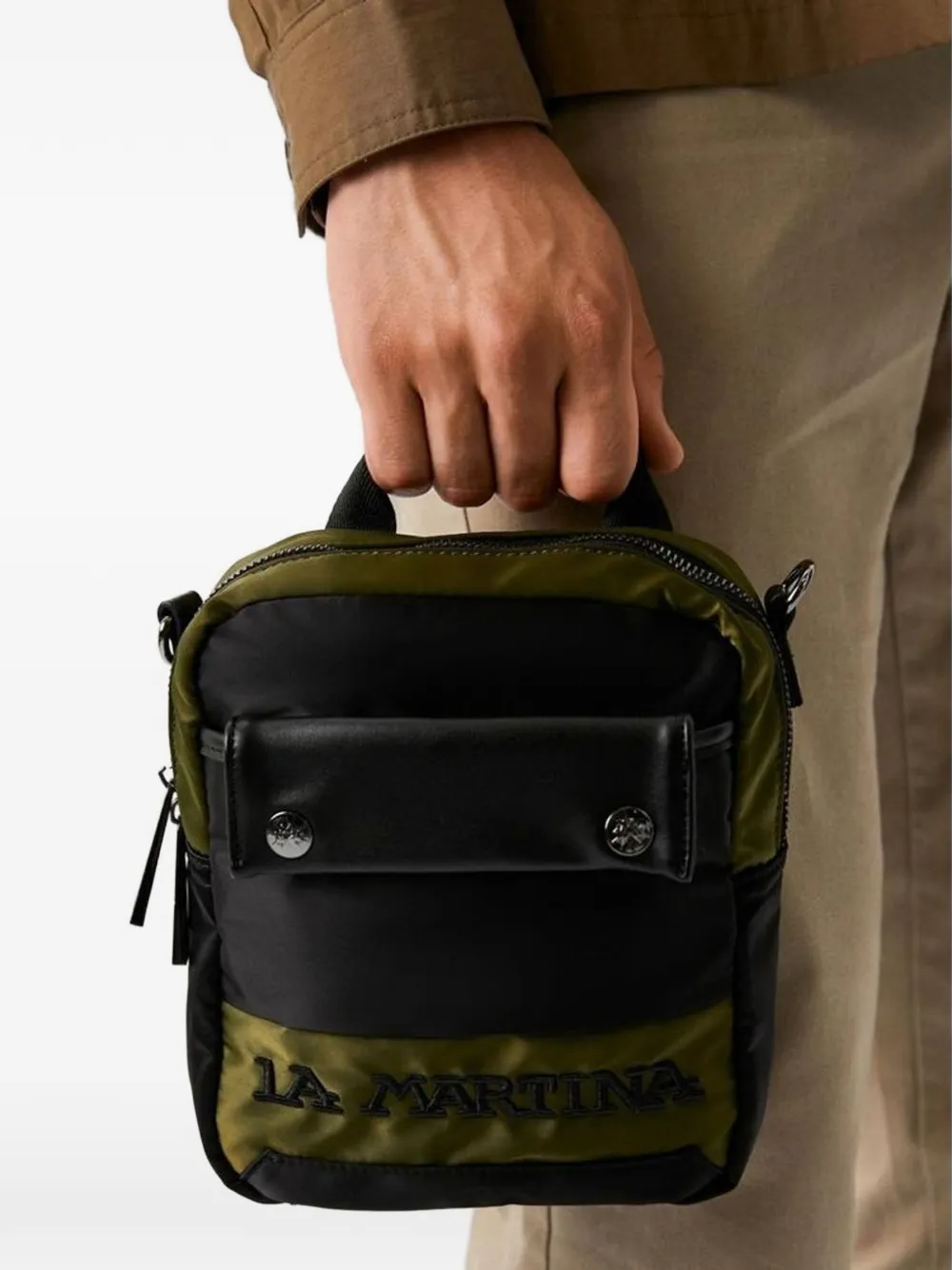 La Martina Crossbodytas met geborduurd logo Groen