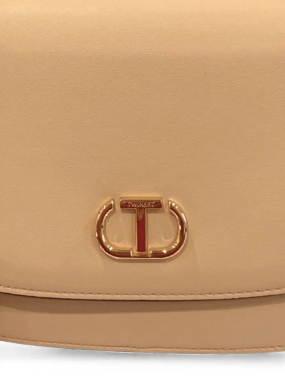 TWINSET Schoudertas met logoplakkaat Beige