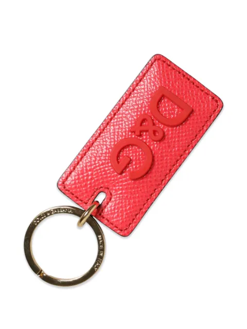 Dolce & Gabbana logo-plaque leather keyring