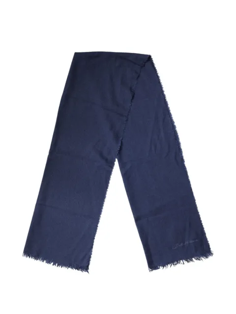 Dolce & Gabbana logo-embroidered frayed scarf