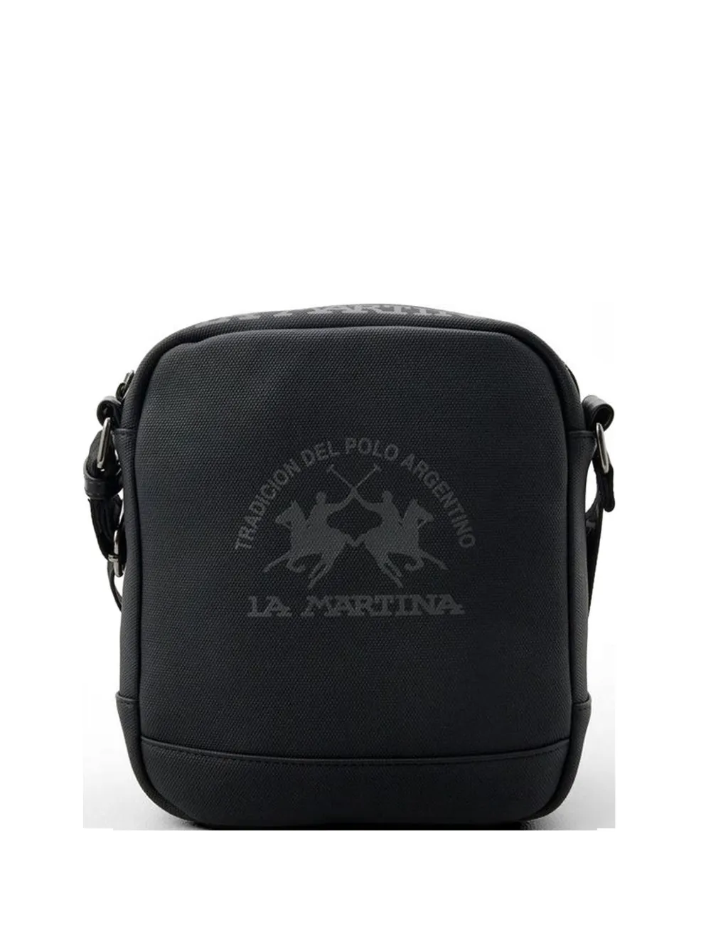 La Martina Borsa messenger con stampa logo - Nero