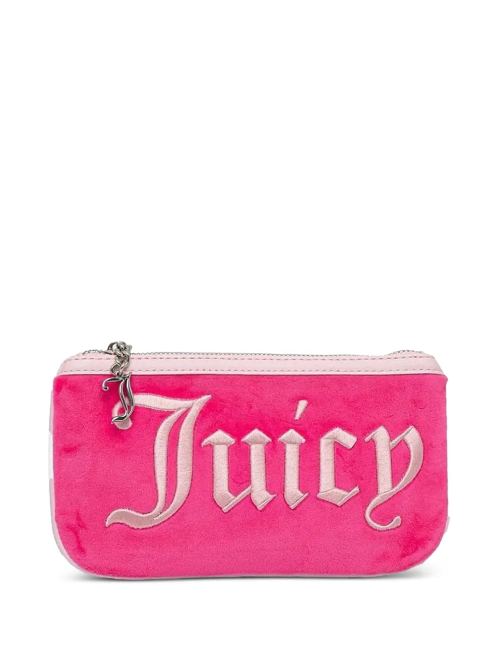 Juicy Couture logo-embroidered velvet coin purse