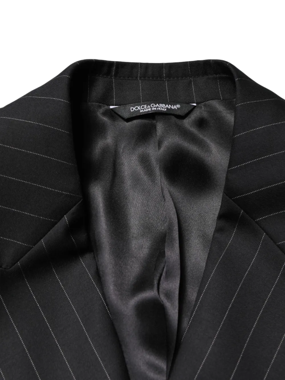 Dolce & Gabbana Blazer met krijtstreep en dubbele rij knopen Zwart