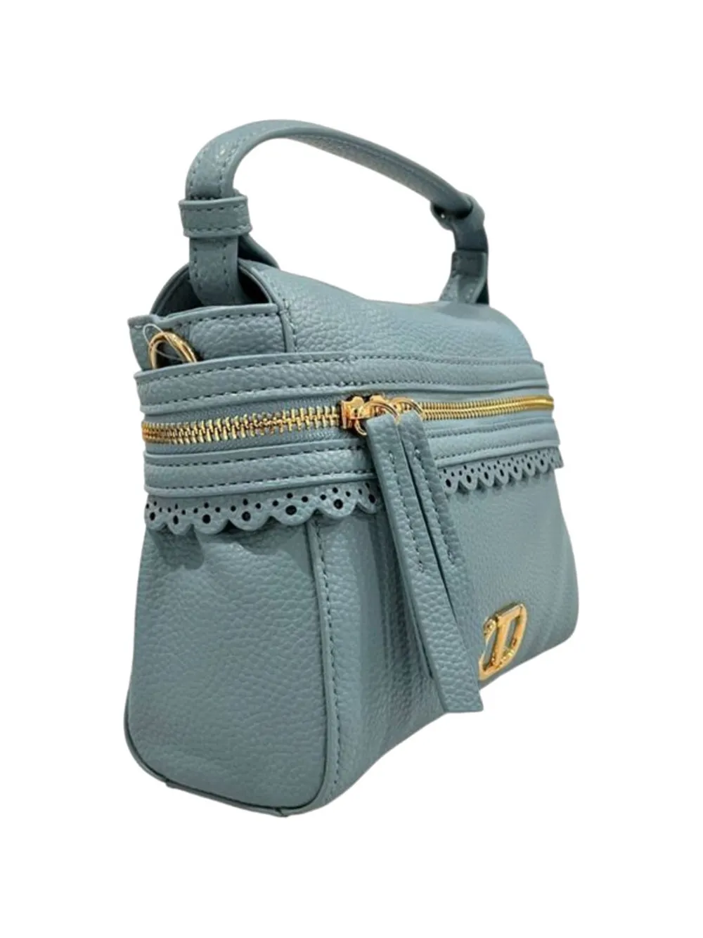 TWINSET Crossbodytas met gewelfde afwerking Blauw