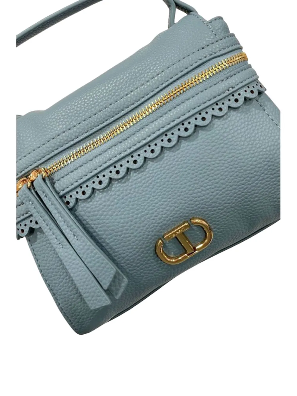 TWINSET Crossbodytas met gewelfde afwerking Blauw