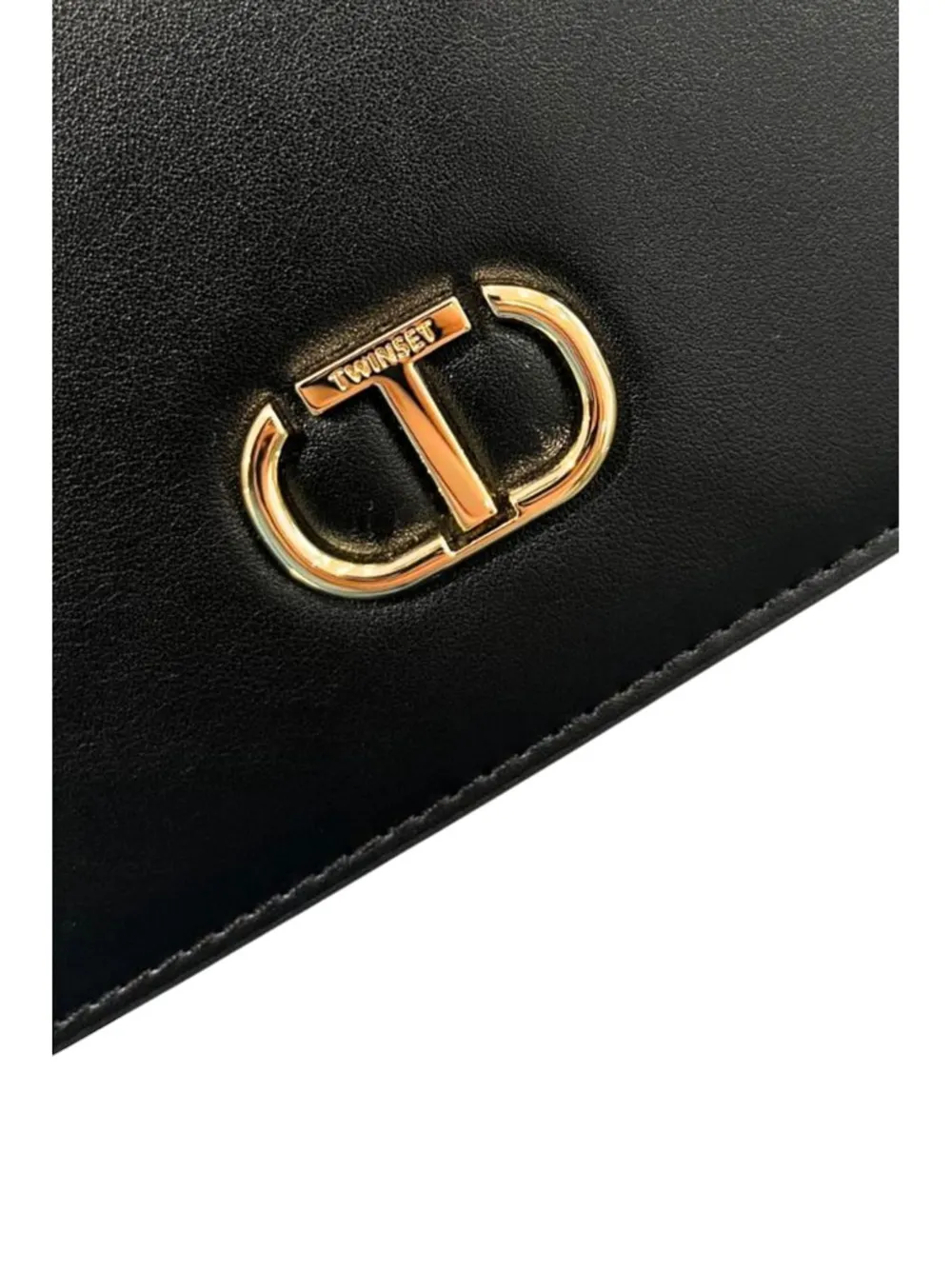 TWINSET Crossbodytas met logoplakkaat en kettingband Zwart