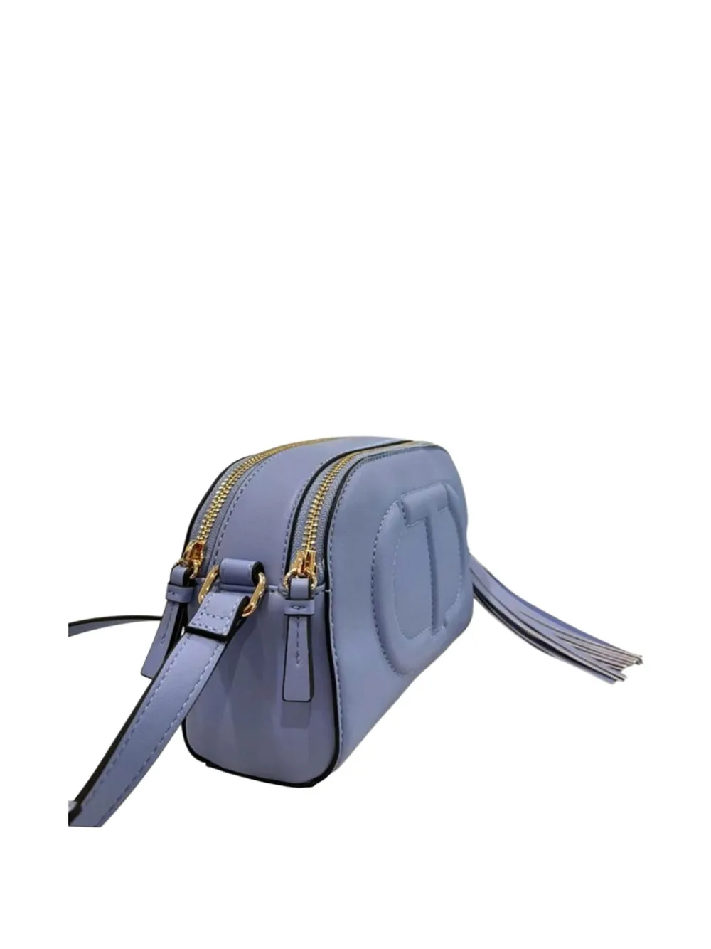 TWINSET Crossbodytas met logo-reliëf en kwastje Blauw