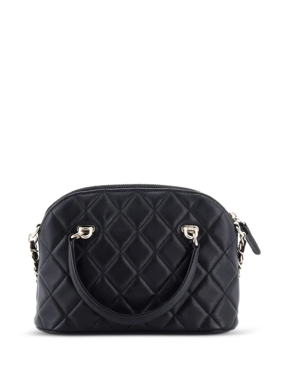 CHANEL Pre-Owned CC Dome Zip Shopping Bag Quilt Lambskin Mini crossbody bag - Nero